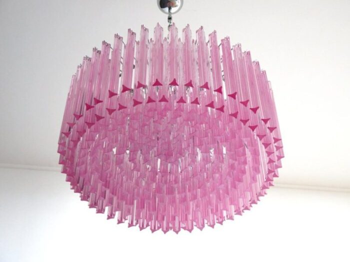 triedri glass chandelier with 265 pink prisms 11