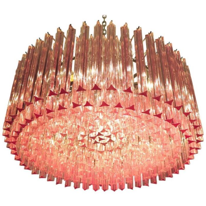 triedri glass chandelier with 265 pink prisms 2