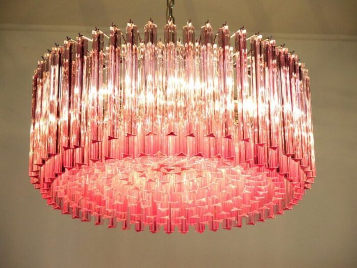 triedri glass chandelier with 265 pink prisms 4