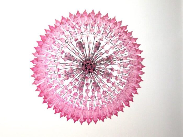 triedri glass chandelier with 265 pink prisms 5