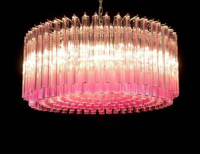 triedri glass chandelier with 265 pink prisms 6