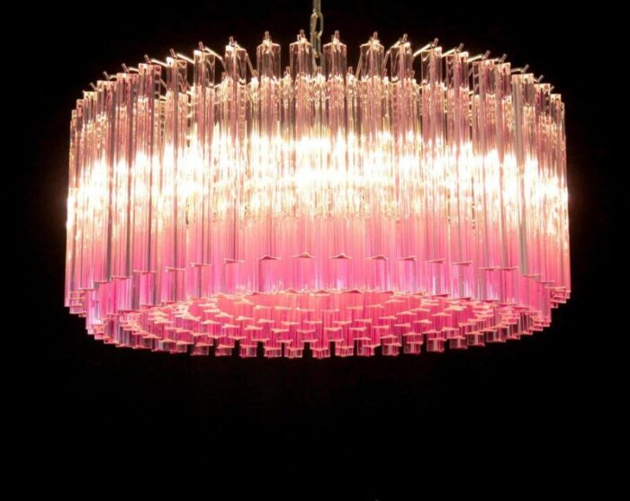 triedri glass chandelier with 265 pink prisms 7