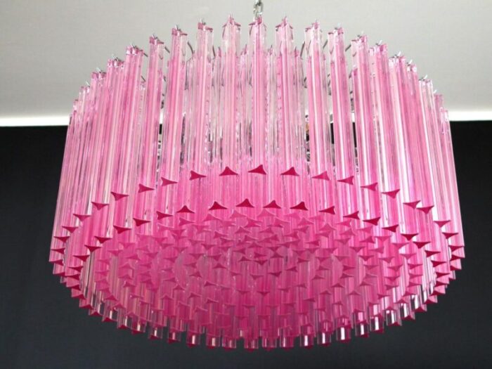 triedri glass chandelier with 265 pink prisms 8