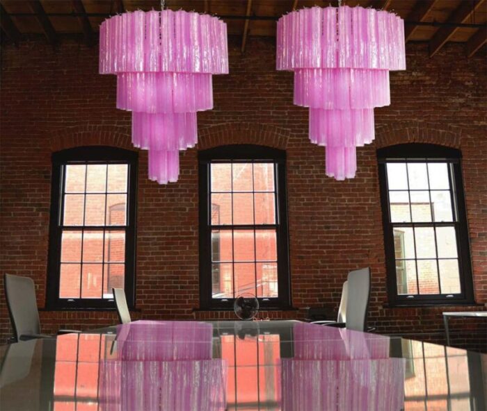 tronchi chandeliers in the style of toni zuccheri for venini murano set of 2 2