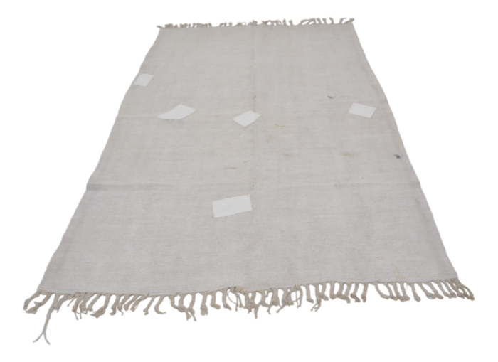 turkish white hemp kilim rug 1960 2474