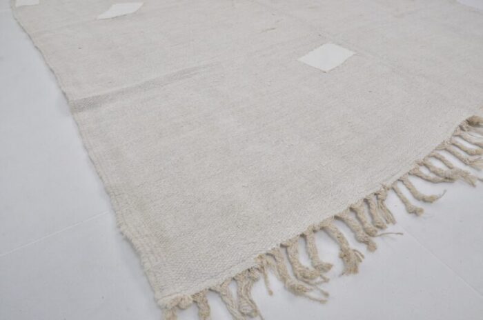 turkish white hemp kilim rug 1960 5420