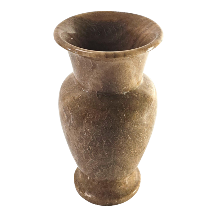 turned brown marble stone vase urn shaped 8625 3116