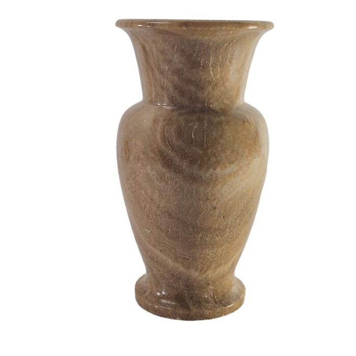 turned brown marble stone vase urn shaped 8625 5456