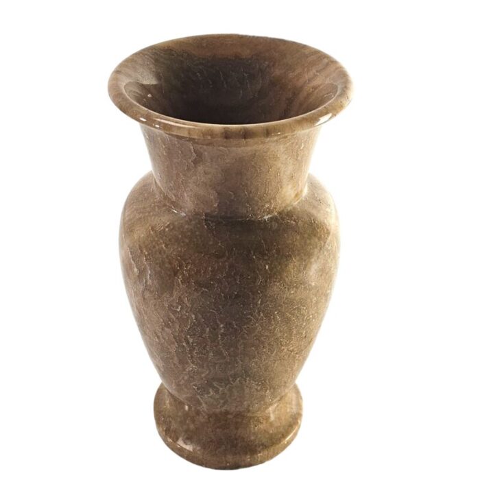 turned brown marble stone vase urn shaped 8625 7160