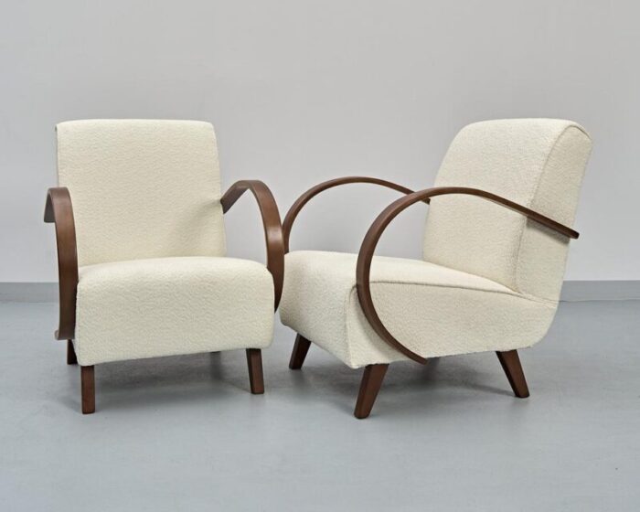 type c loop armchairs attributed to jindrich halabala 1930s set of 2 4305