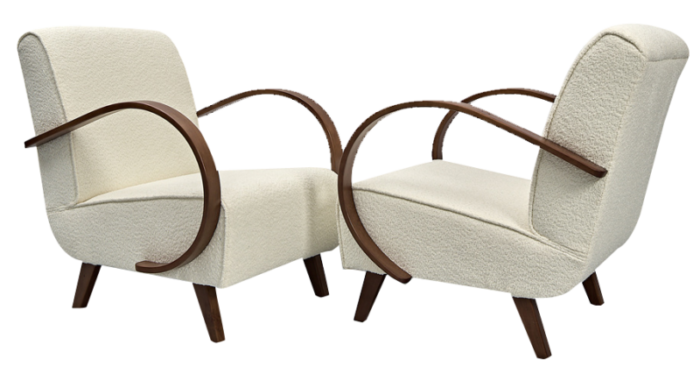 type c loop armchairs attributed to jindrich halabala 1930s set of 2 7159