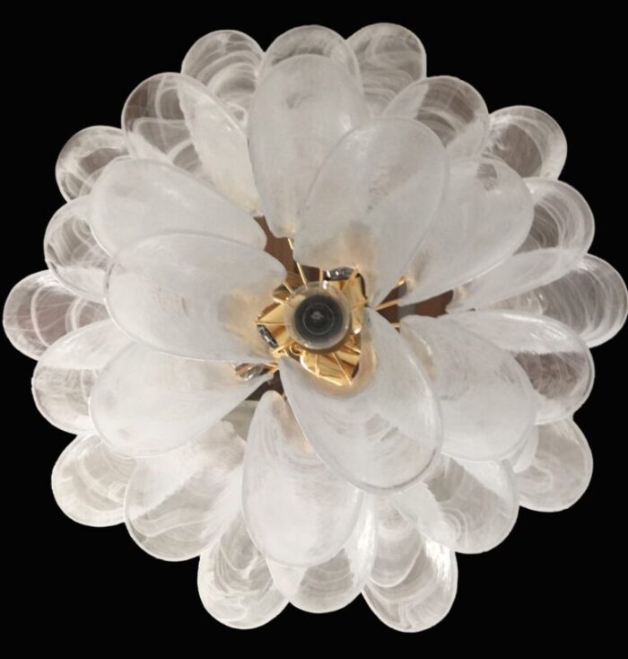 veined white selle alabastro murano glass chandelier from murano glass 6