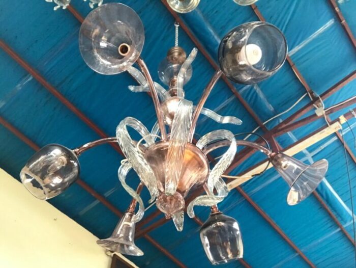 venetian chandelier in murano glass 1940s 12