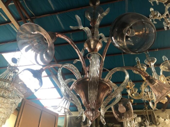 venetian chandelier in murano glass 1940s 13