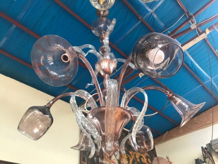 venetian chandelier in murano glass 1940s 14