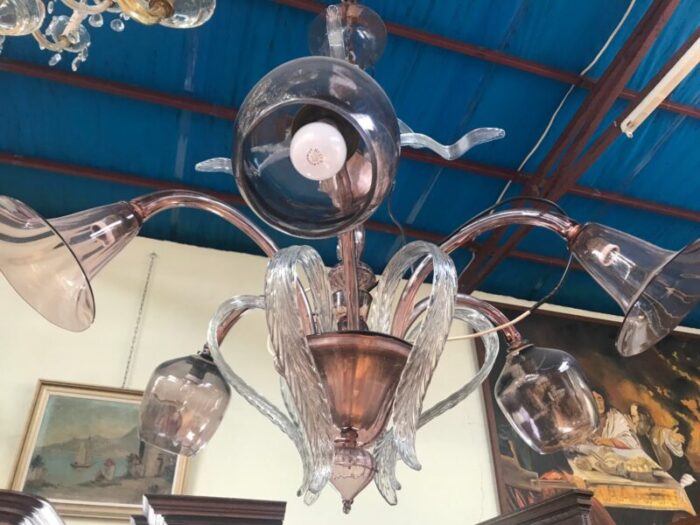 venetian chandelier in murano glass 1940s 18