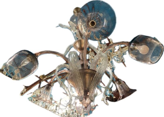 venetian chandelier in murano glass 1940s 3