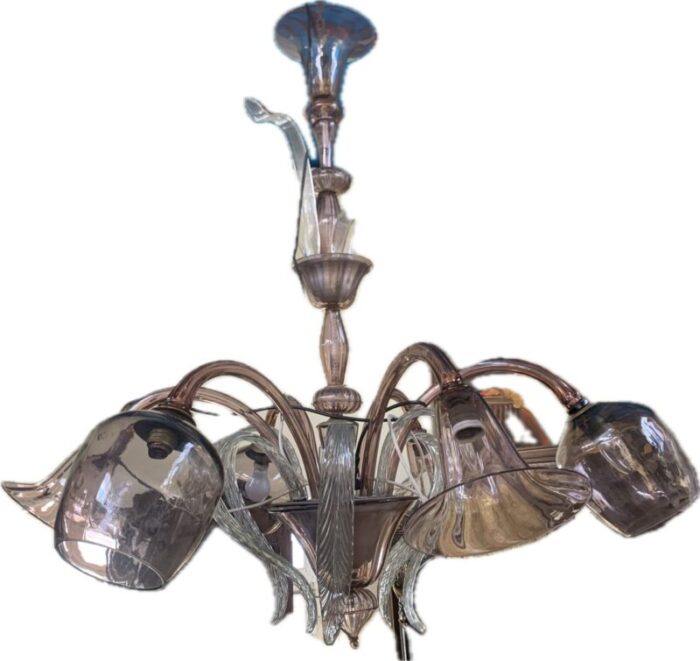 venetian chandelier in murano glass 1940s 4