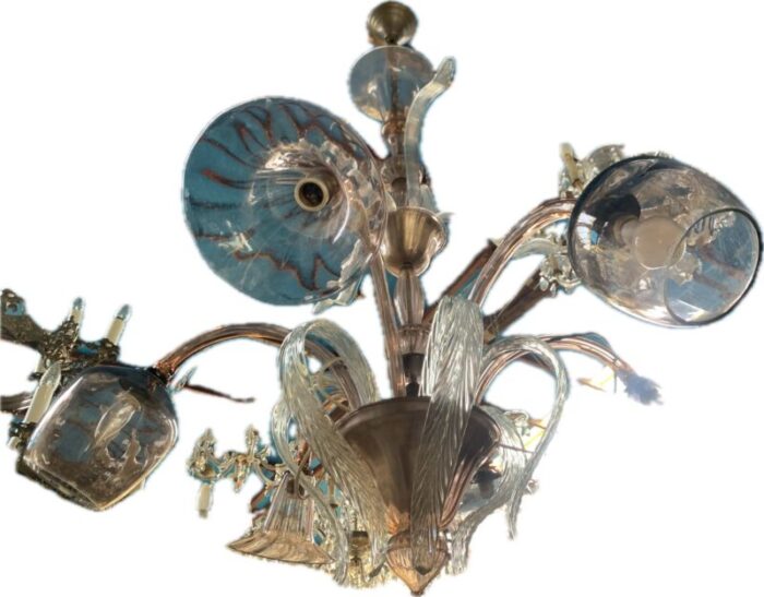 venetian chandelier in murano glass 1940s 6