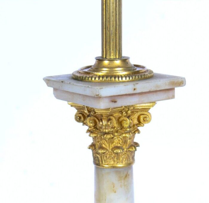 victorian ormolu mounted onyx corinthian column table lamp 19th century 4