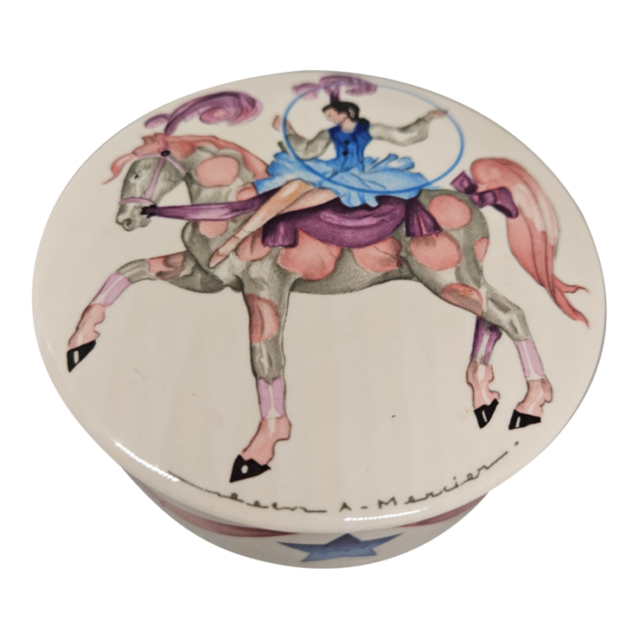 villeroy and boch le cirque jean mercier porcelain trinket box circus horse rider 6596