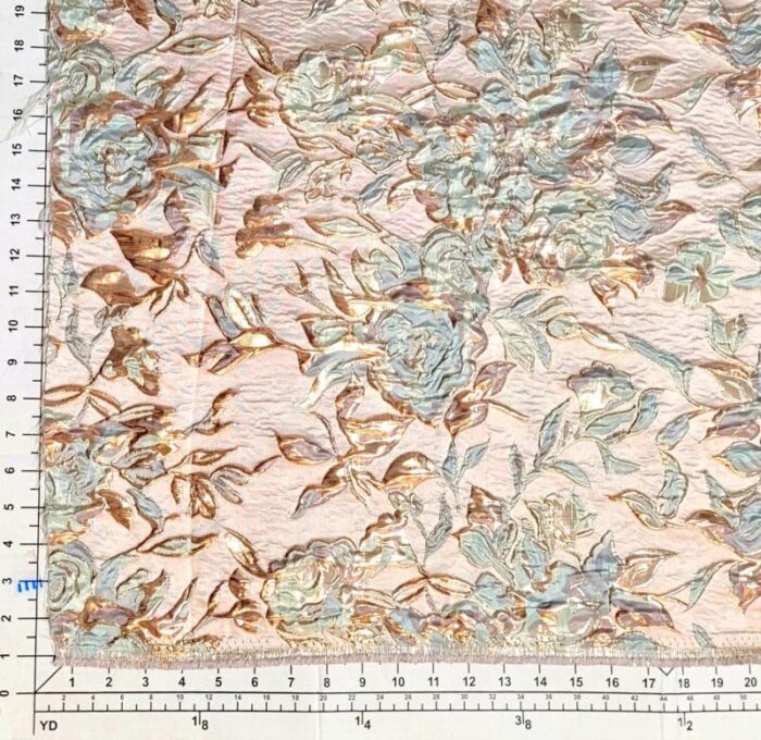 vintage 1960s french chatillon mouly roussel paris floral lame brocade 3 yards 3452