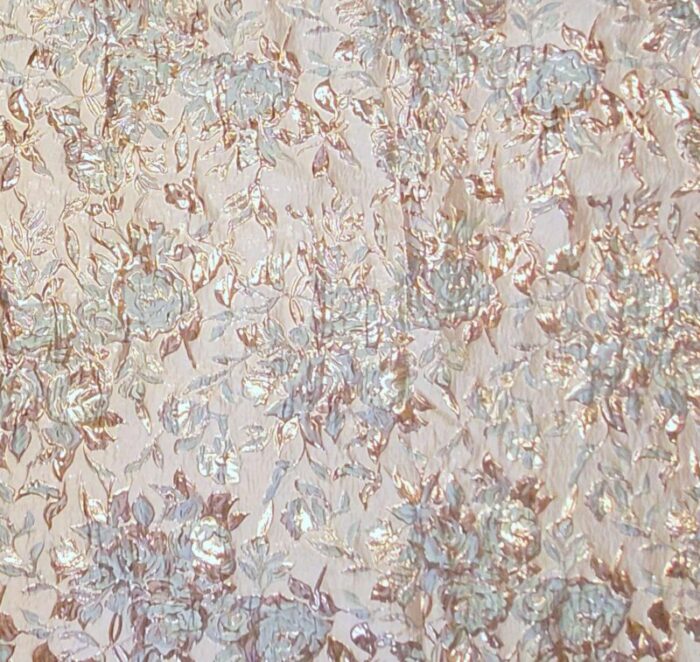 vintage 1960s french chatillon mouly roussel paris floral lame brocade 3 yards 7113