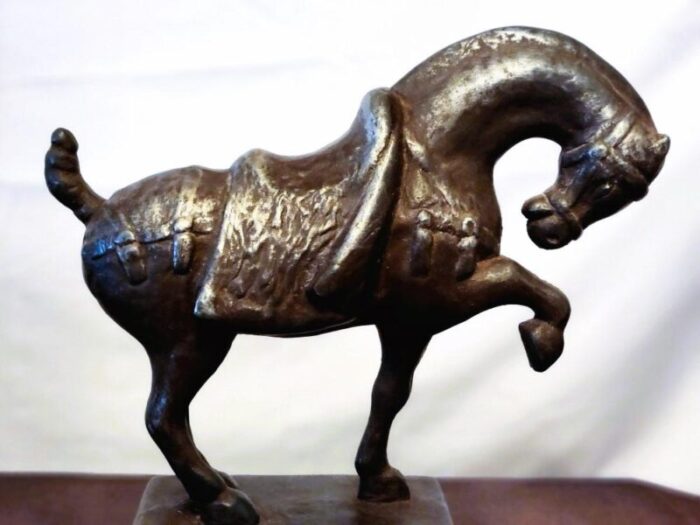 vintage 1961 tang war horse sculpture by austin productions 2770