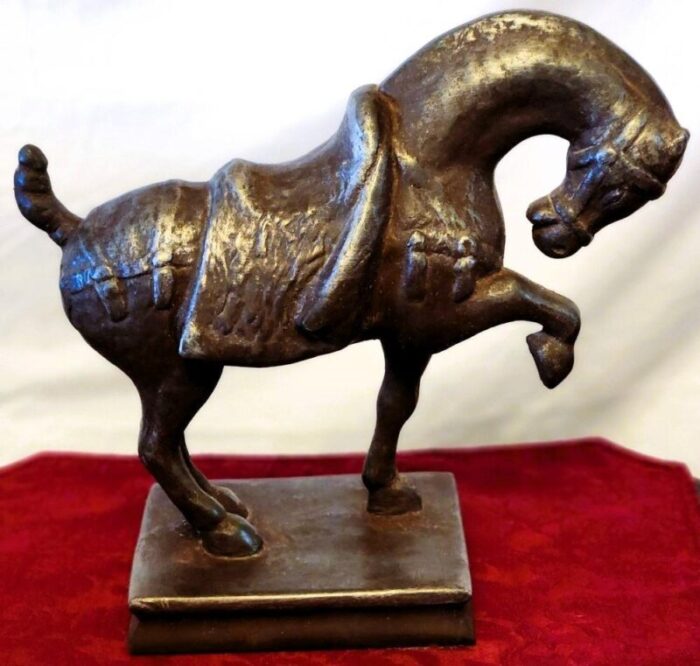 vintage 1961 tang war horse sculpture by austin productions 2985