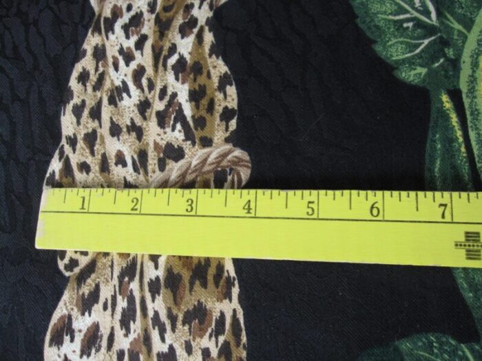 vintage 1995 anju woodridge jungle vine leopard print upholstery fabric 3 yards 1439