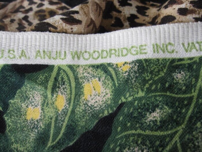 vintage 1995 anju woodridge jungle vine leopard print upholstery fabric 3 yards 3076