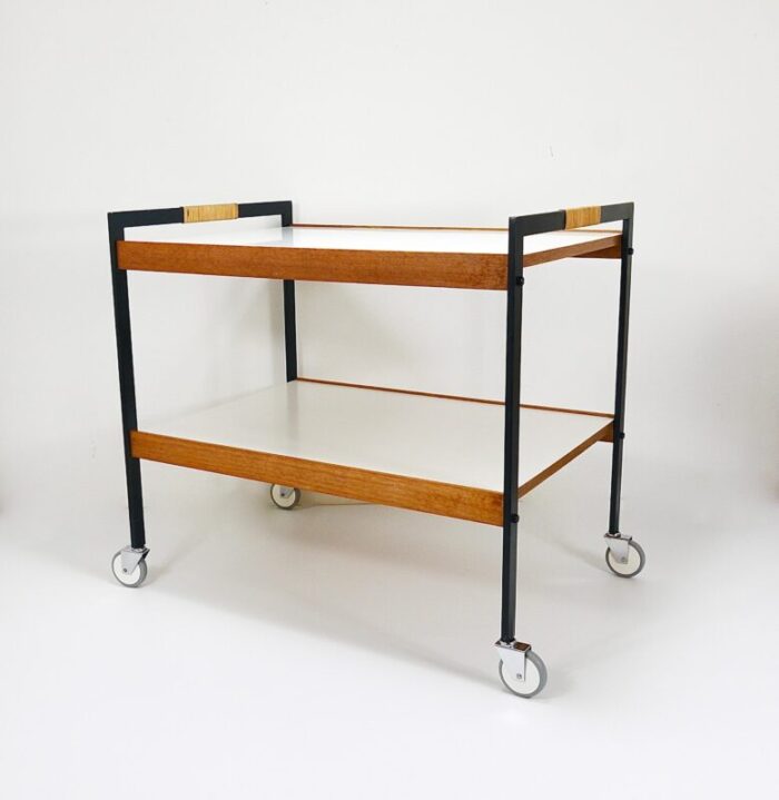 vintage austrian bar cart drinks trolley by carl aubock 1960s 4487