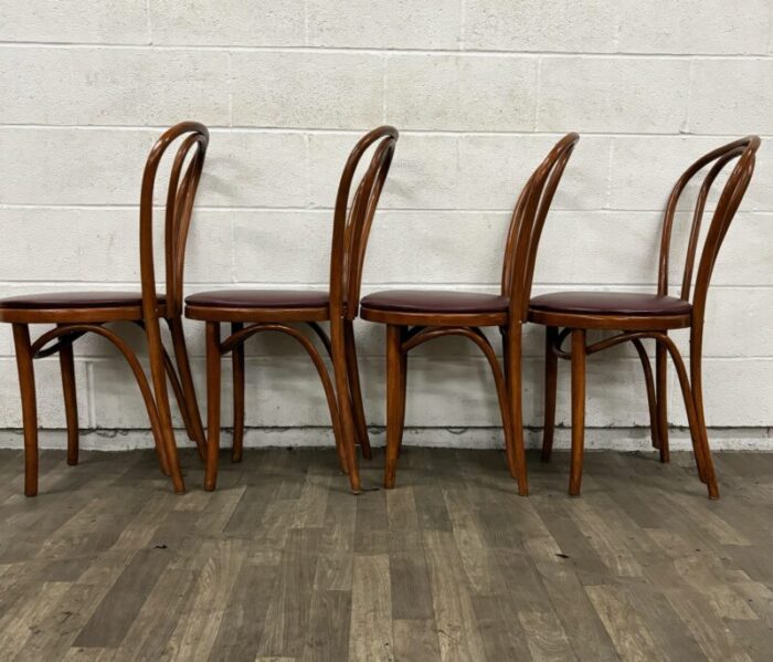 vintage bentwood and vinyl parlor or dining chairs set of 4 1351