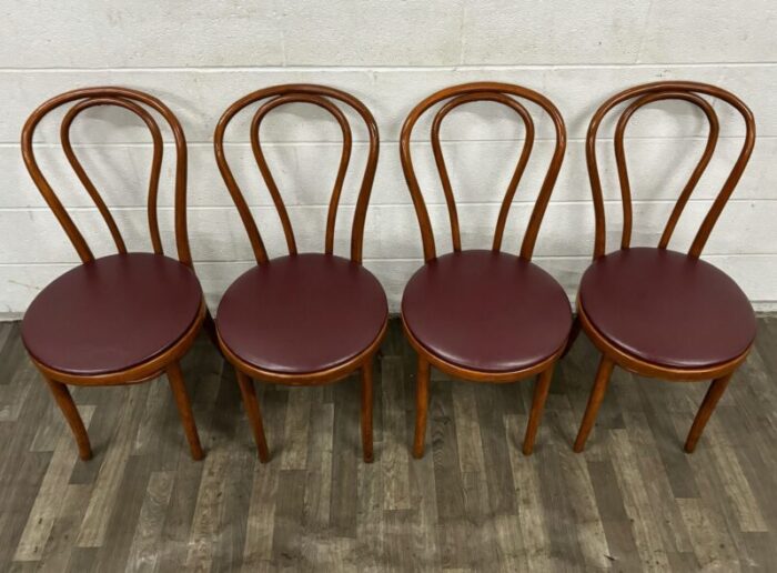 vintage bentwood and vinyl parlor or dining chairs set of 4 2604