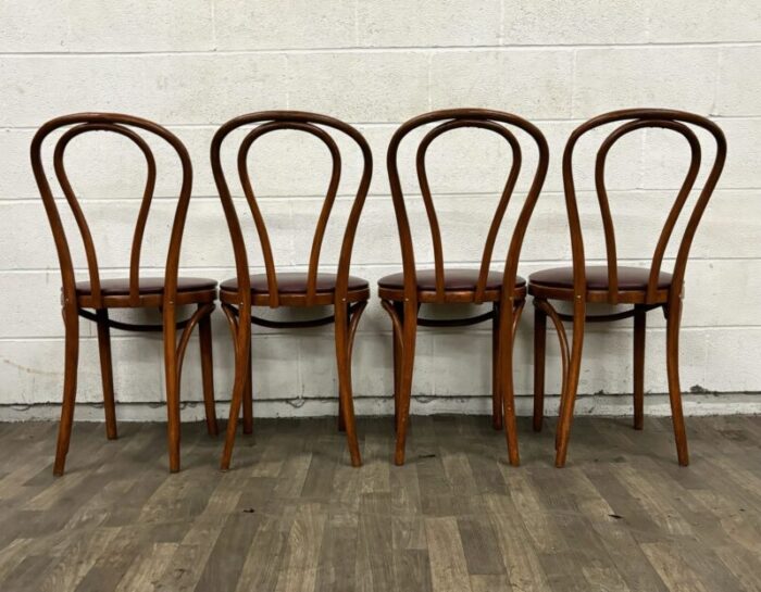 vintage bentwood and vinyl parlor or dining chairs set of 4 8846