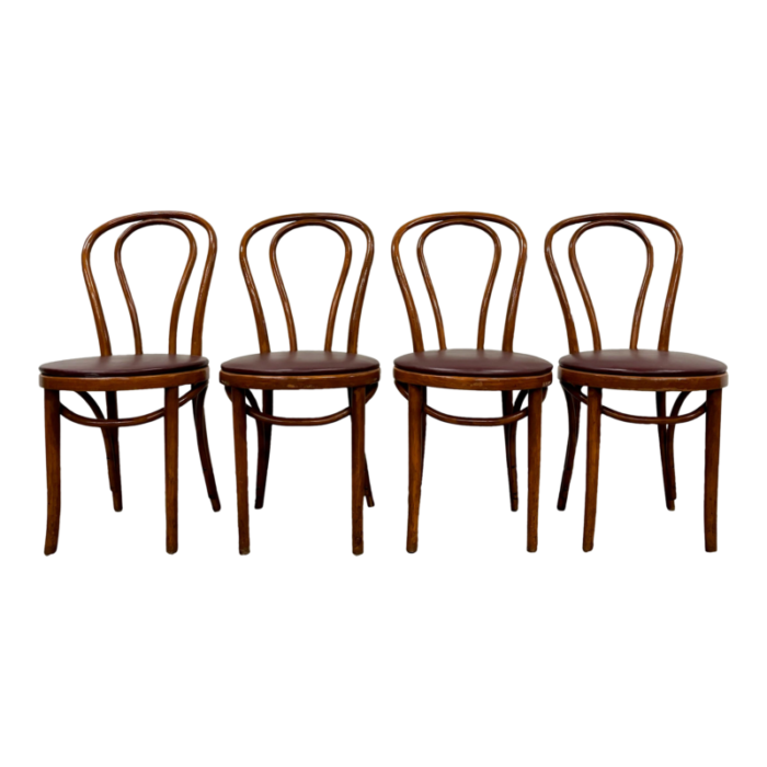 vintage bentwood and vinyl parlor or dining chairs set of 4 9158