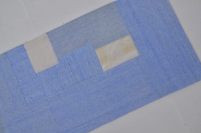 vintage blue handwoven rug 1960 5622