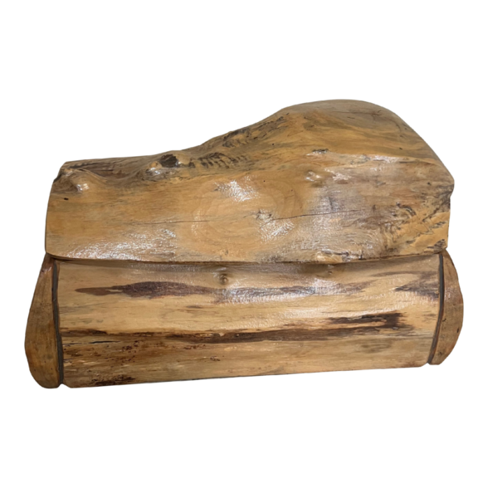 vintage burlwood jewelry box signed burl craft oregon 7322