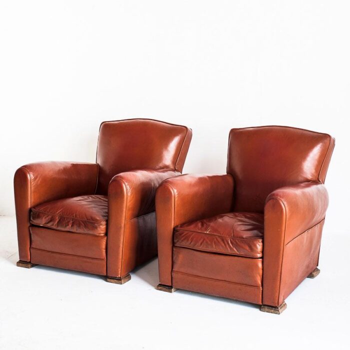 vintage club chairs in wood and skay 1950s set of 2 0807 scaled