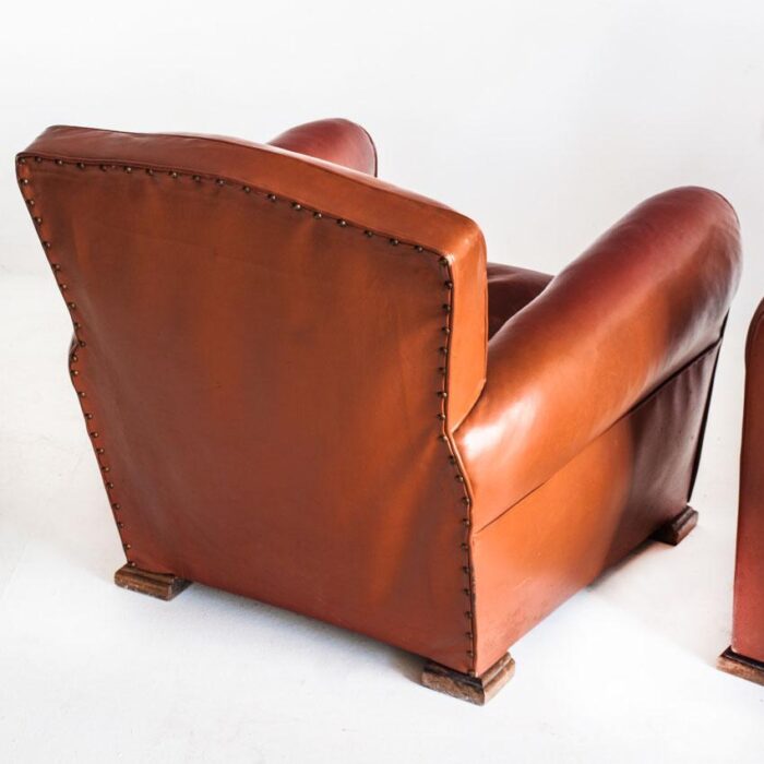 vintage club chairs in wood and skay 1950s set of 2 5626 scaled