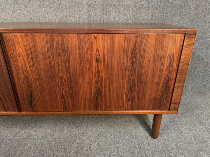 vintage danish mid century modern rosewood tambour door credenza by hornslet mobelfabrik 2780