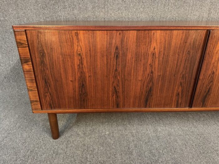 vintage danish mid century modern rosewood tambour door credenza by hornslet mobelfabrik 3117