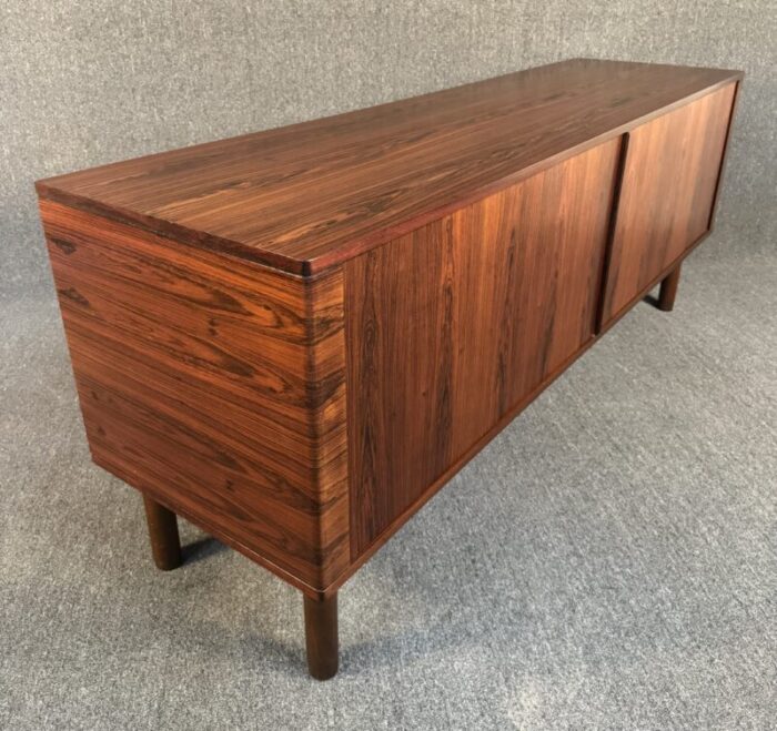 vintage danish mid century modern rosewood tambour door credenza by hornslet mobelfabrik 7839