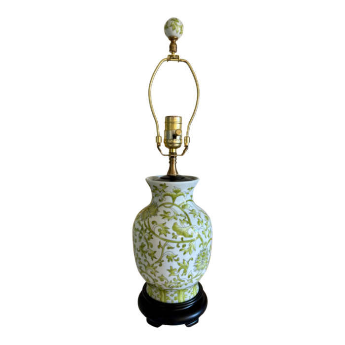 vintage green chinoiserie table lamp 5657