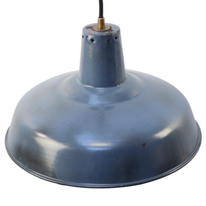 vintage industrial french blue enamel pendant light 2283