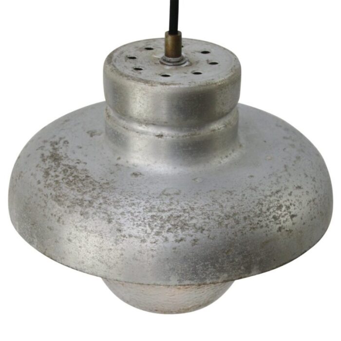 vintage industrial grey metal frosted glass pendant lamp 3