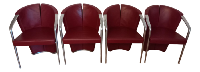 vintage italian estel armchairs by favaretto and partners set of 4 0174