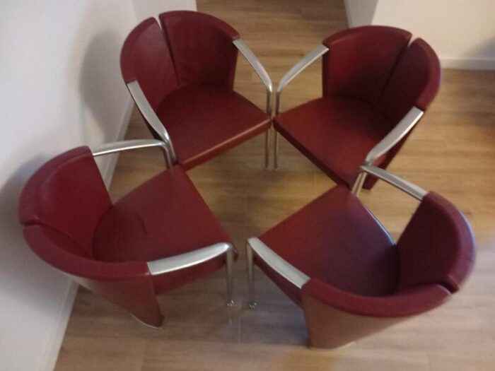 vintage italian estel armchairs by favaretto and partners set of 4 3735