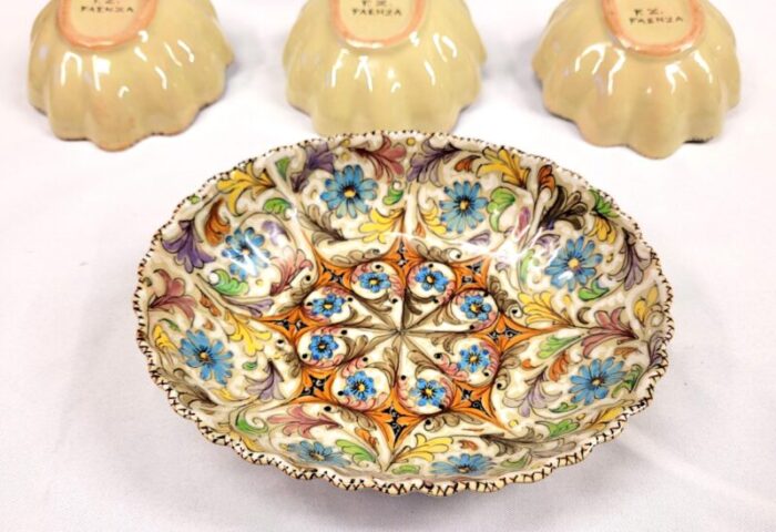 vintage italian fz faenza majolica starter serving dishes set of 7 7406