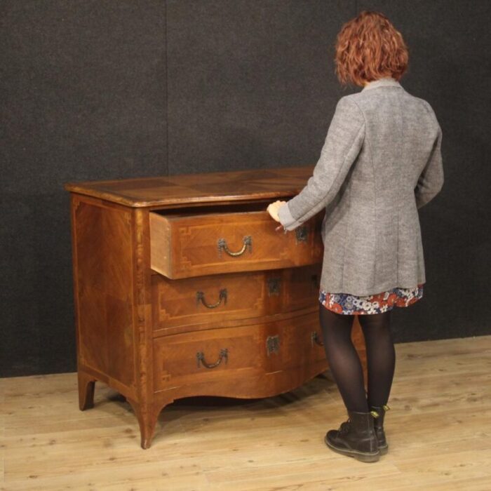 vintage italian louis xv style inlaid commode 1950s 1386